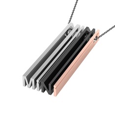 8 ayar beyaz altın kolye (40 cm gümüş rolo zincir)