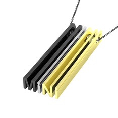 925 ayar siyah rodyum kaplama gümüş kolye (40 cm gümüş rolo zincir)