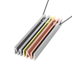 Gizli Harf Kolye (Dört Karakter) - 925 ayar gümüş kolye (40 cm gümüş rolo zincir) #do130z