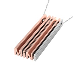 14 ayar rose altın kolye (40 cm beyaz altın rolo zincir)