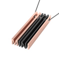 8 ayar rose altın kolye (40 cm gümüş rolo zincir)