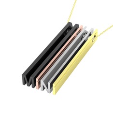 925 ayar siyah rodyum kaplama gümüş kolye (40 cm gümüş rolo zincir)