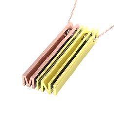 18 ayar rose altın kolye (40 cm gümüş rolo zincir)