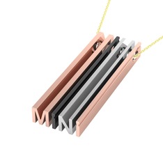14 ayar rose altın kolye (40 cm gümüş rolo zincir)
