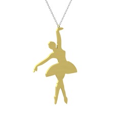 Balerin Kolye - 8 ayar altın kolye (40 cm beyaz altın rolo zincir) #1pd1wp4