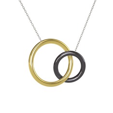 925 ayar altın kaplama gümüş kolye (40 cm beyaz altın rolo zincir)