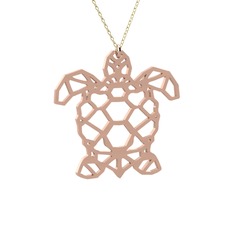 925 ayar rose altın kaplama gümüş kolye (40 cm gümüş rolo zincir)