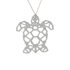 925 ayar gümüş kolye (40 cm rose altın rolo zincir)