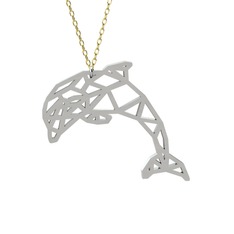 14 ayar beyaz altın kolye (40 cm altın rolo zincir)