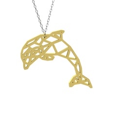 8 ayar altın kolye (40 cm gümüş rolo zincir)