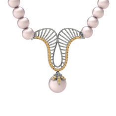 Pembe inci ve sitrin 925 ayar gümüş kolye