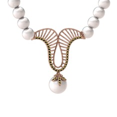 Norah İnci Kolye - Inci ve peridot 18 ayar rose altın kolye #2n41n