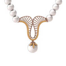 Norah İnci Kolye - Inci ve sitrin 925 ayar rose altın kaplama gümüş kolye #gz7cq8