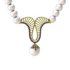 Norah İnci Kolye - Inci ve lab safir 18 ayar altın kolye #rtwkb