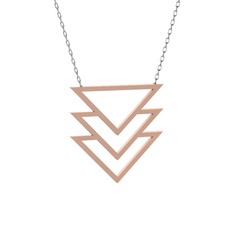 14 ayar rose altın kolye (40 cm beyaz altın rolo zincir)
