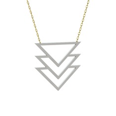 8 ayar beyaz altın kolye (40 cm gümüş rolo zincir)