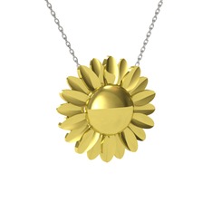 Ay Çiçeği Kolye - 925 ayar altın kaplama gümüş kolye (40 cm beyaz altın rolo zincir) #oukt8w