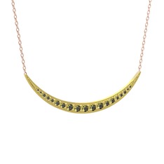 Lali Ay Kolye - Peridot 14 ayar altın kolye (40 cm rose altın rolo zincir) #1365j78