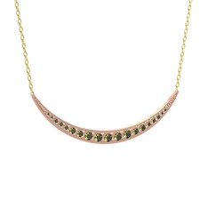 Lali Ay Kolye - Peridot 14 ayar rose altın kolye (40 cm altın rolo zincir) #14hsrzs