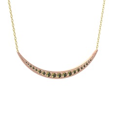 Lali Ay Kolye - Peridot 925 ayar rose altın kaplama gümüş kolye (40 cm altın rolo zincir) #16ftdtp