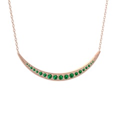 Yeşil kuvars 925 ayar rose altın kaplama gümüş kolye (40 cm rose altın rolo zincir)