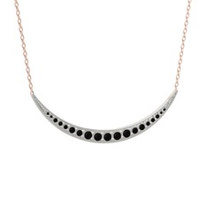 Lali Ay Kolye - Siyah zirkon 8 ayar beyaz altın kolye (40 cm gümüş rolo zincir) #1c4ng1y