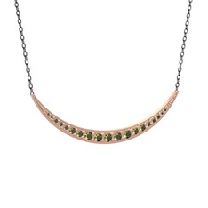 Lali Ay Kolye - Peridot 18 ayar rose altın kolye (40 cm gümüş rolo zincir) #1e43ohf