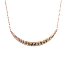 Lali Ay Kolye - Peridot 18 ayar rose altın kolye (40 cm rose altın rolo zincir) #1hump01