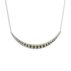 Lali Ay Kolye - Peridot 925 ayar gümüş kolye (40 cm beyaz altın rolo zincir) #1ii4wee