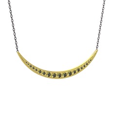 Lali Ay Kolye - Peridot 18 ayar altın kolye (40 cm gümüş rolo zincir) #1ppnyda