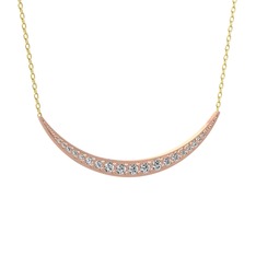 Lali Ay Kolye - Beyaz zirkon 14 ayar rose altın kolye (40 cm altın rolo zincir) #1qb5n4e