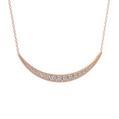 Lali Ay Kolye - Swarovski 18 ayar rose altın kolye (40 cm gümüş rolo zincir) #1r9mwry