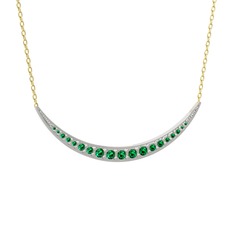 Lali Ay Kolye - Yeşil kuvars 18 ayar beyaz altın kolye (40 cm gümüş rolo zincir) #1rlgt5i