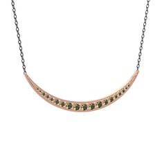 Peridot 8 ayar rose altın kolye (40 cm gümüş rolo zincir)