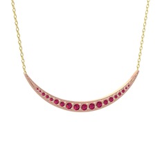 Lali Ay Kolye - Rodolit garnet 14 ayar rose altın kolye (40 cm gümüş rolo zincir) #49ptrv