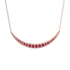 Lali Ay Kolye - Rodolit garnet 14 ayar rose altın kolye (40 cm rose altın rolo zincir) #agxrba