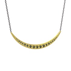 Peridot 14 ayar altın kolye (40 cm gümüş rolo zincir)