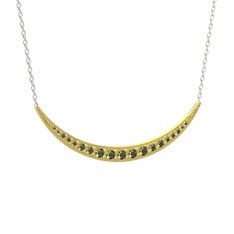 Lali Ay Kolye - Peridot 8 ayar altın kolye (40 cm beyaz altın rolo zincir) #eci2gl