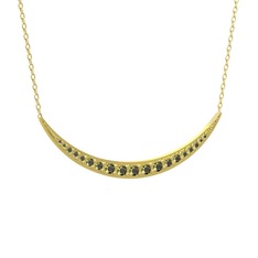 Lali Ay Kolye - Peridot 8 ayar altın kolye (40 cm altın rolo zincir) #kb5lem