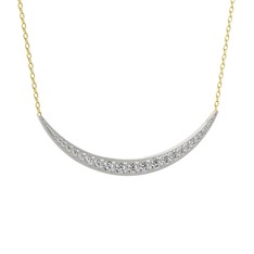 Lali Ay Kolye - Swarovski 925 ayar gümüş kolye (40 cm altın rolo zincir) #lgnwkc