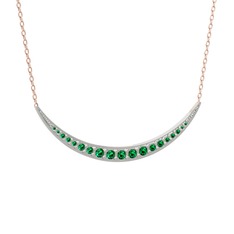 Lali Ay Kolye - Yeşil kuvars 925 ayar gümüş kolye (40 cm rose altın rolo zincir) #myhes3