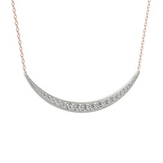 Lali Ay Kolye - Pırlanta 925 ayar gümüş kolye (1.14 karat, 40 cm rose altın rolo zincir) #nzws0t