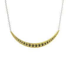 Lali Ay Kolye - Peridot 8 ayar altın kolye (40 cm beyaz altın rolo zincir) #wt7381