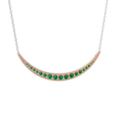 Lali Ay Kolye - Yeşil kuvars 8 ayar rose altın kolye (40 cm beyaz altın rolo zincir) #x4tr66