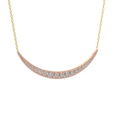 Lali Ay Kolye - Swarovski 14 ayar rose altın kolye (40 cm altın rolo zincir) #xgcxhp