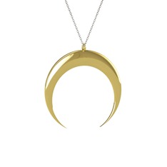 Hilal Kolye - 8 ayar altın kolye (40 cm beyaz altın rolo zincir) #119ss18