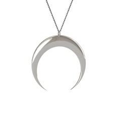 18 ayar beyaz altın kolye (40 cm gümüş rolo zincir)