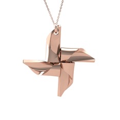 8 ayar rose altın kolye (40 cm gümüş rolo zincir)