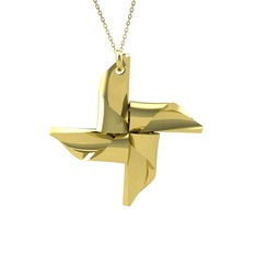 Rüzgar Gülü Kolye - 14 ayar altın kolye (40 cm altın rolo zincir) #1ul1iih