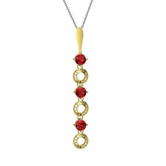 Leilani Kolye - Garnet 925 ayar altın kaplama gümüş kolye (40 cm gümüş rolo zincir) #1bkjtxh